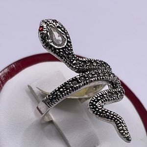 Sterling Silver Marcasite Snake 🐍 Ring Sz 7